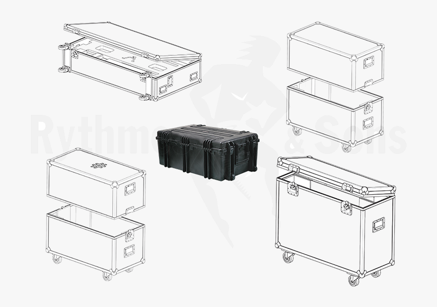 Set Of 5 Flight Case For Dismantled Concorde 8000 Marimba - Storage Chest, HD Png Download, Free Download
