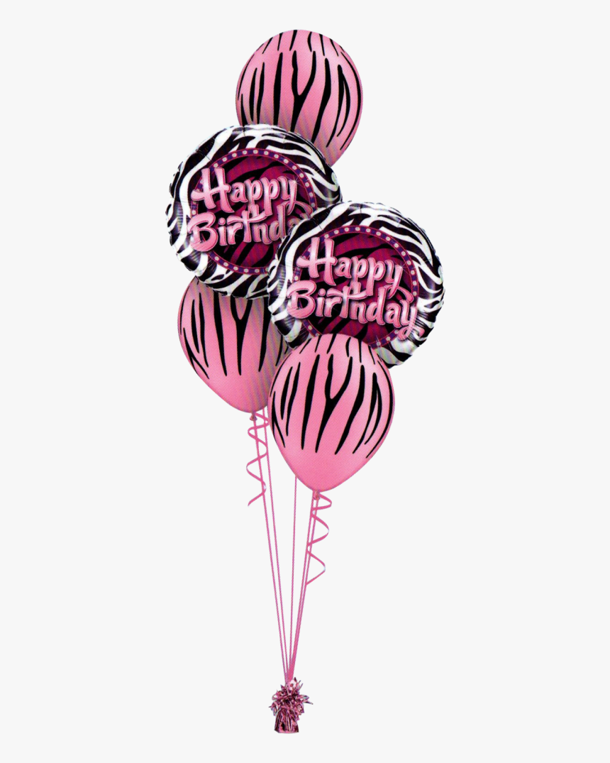 Black And Pink Birthday Balloons Png, Transparent Png, Free Download