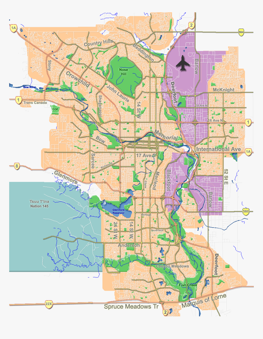Bel-aire Is Located In Calgary - Calgary Population Density Map, HD Png Download, Free Download