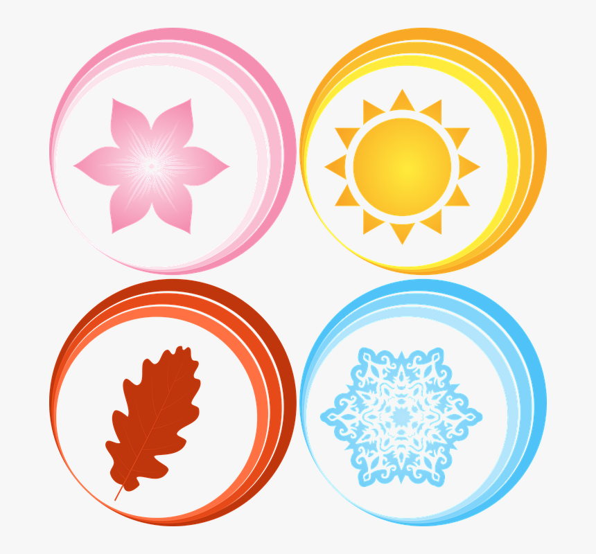 Season, Spring, Summer, Autumn, Winter, Symbol, Year - Symbols Of The Seasons, HD Png Download, Free Download