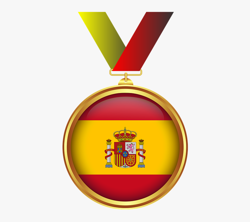 Medal, Gold, Tape, Transparent Background, Decoration - Spain Flag, HD Png Download, Free Download