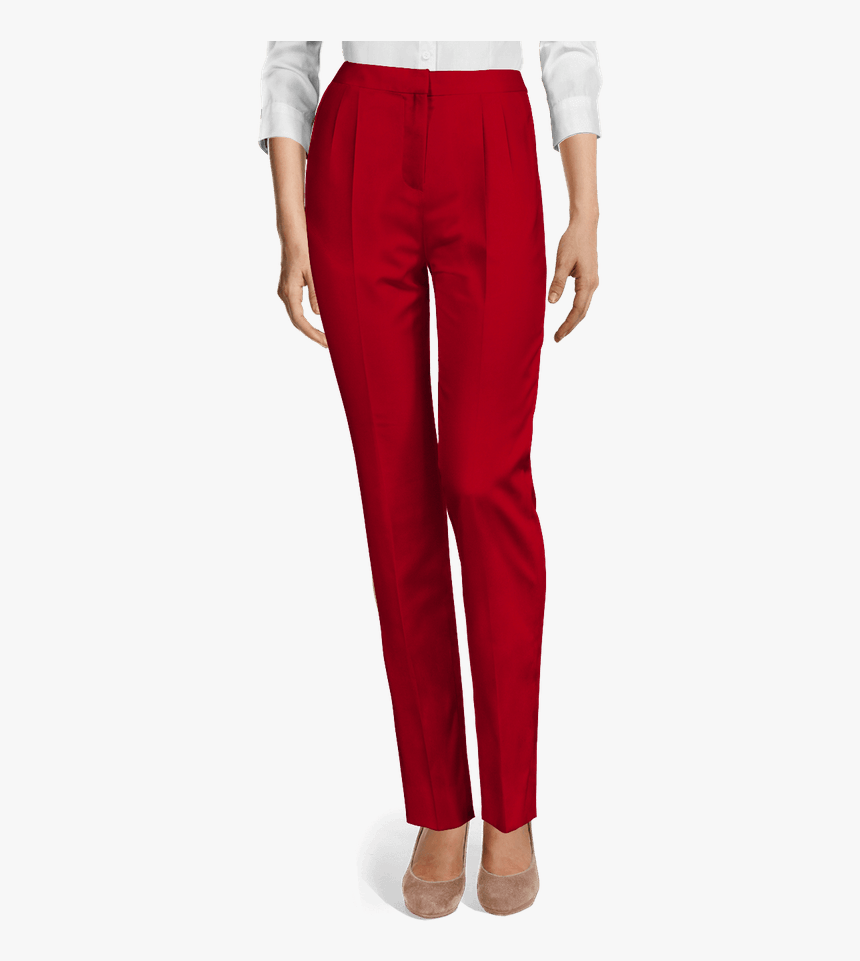 Red Wool High Waisted Pleated Dress Pants"

	 	 Data-width="110 - Black Velvet Long Pants, HD Png Download, Free Download