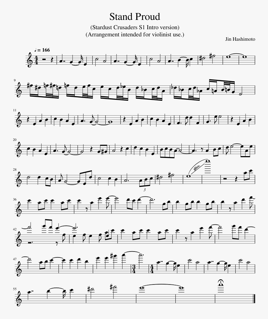 Jojo Violin Sheet Music, HD Png Download, Free Download