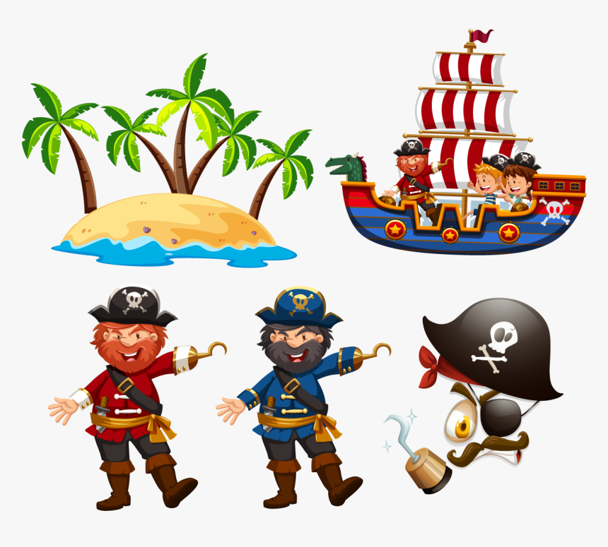 Pirate Ship Clipart Captain Hook - Cartoon Pirate Vector, HD Png Download, Free Download