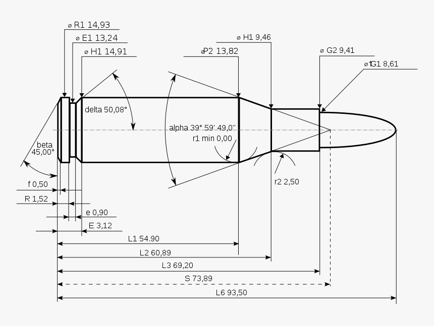 338 Lapua Magnum Dimensions, HD Png Download, Free Download