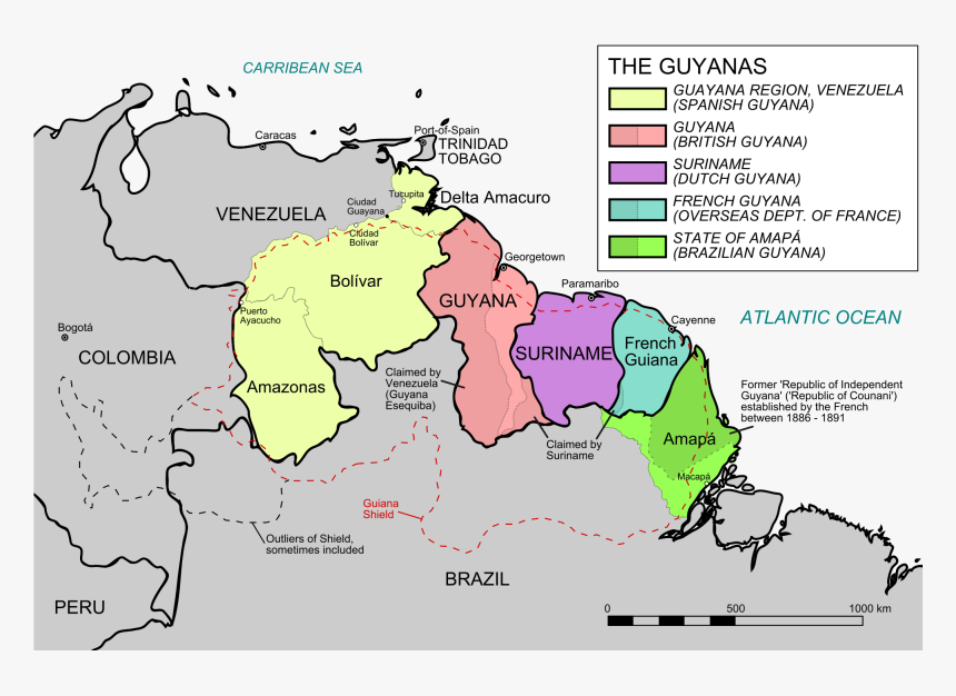 Guiana Shield - Guiana Map, HD Png Download, Free Download