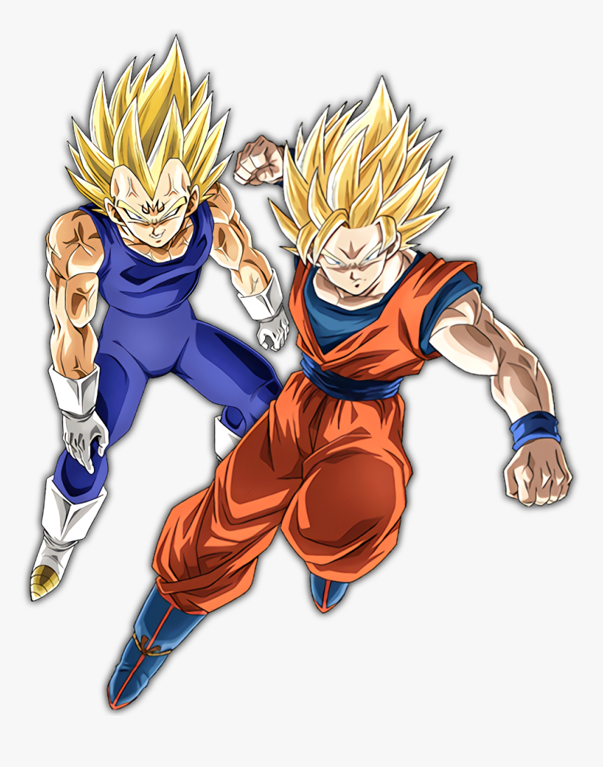 Transparent Majin Vegeta Png - Ssj2 Goku And Ssj2 Vegeta, Png Download, Free Download