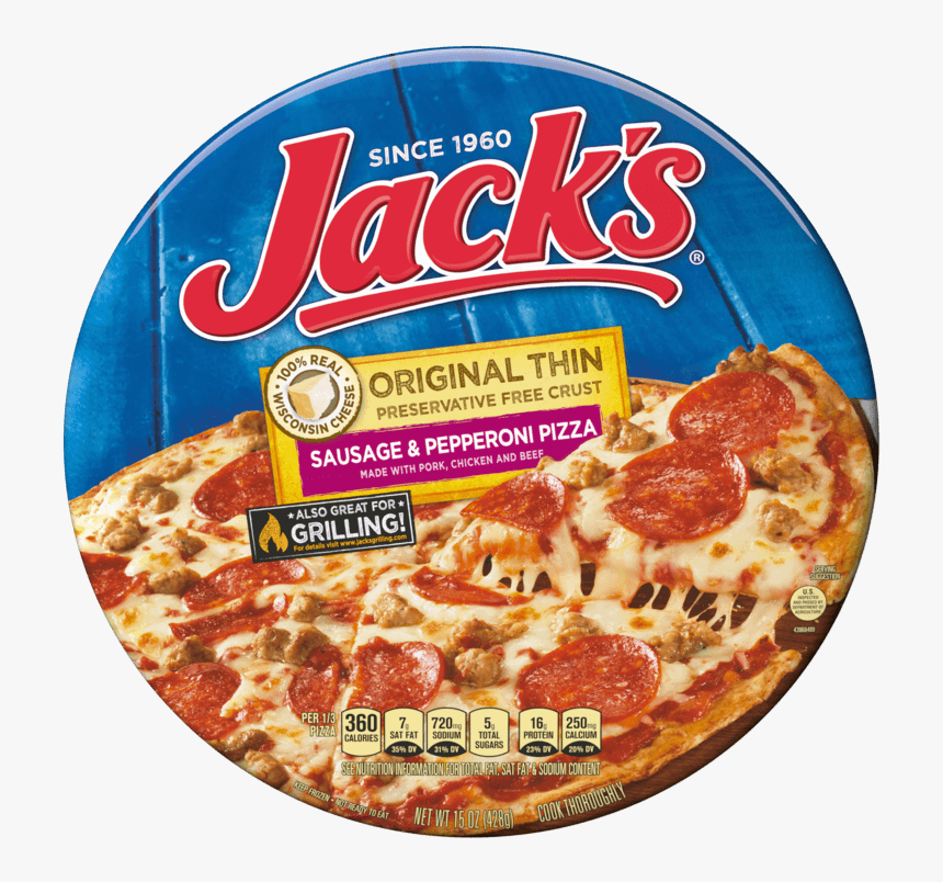 Jack"s Original Thin Crust Sausage And Pepperoni Frozen - Pizza With Pepperoni And Sausage, HD Png Download, Free Download