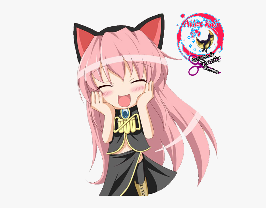 Luka Megurine Chibi Neko , Png Download - Megurine Luka Chibi Kawaii, Transparent Png, Free Download