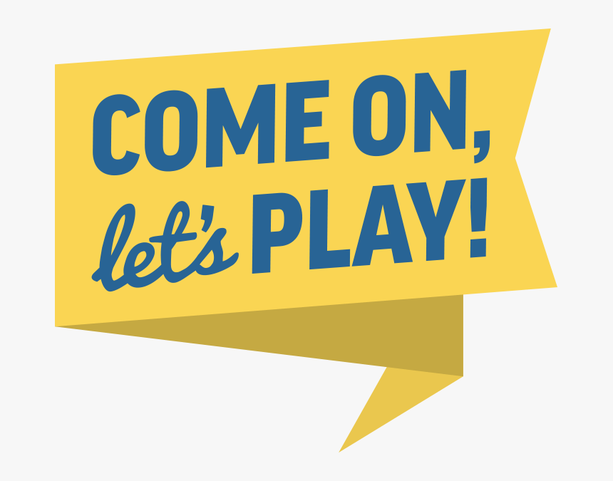 Yellow Zig Zag Banner With Blue Text - Lets Play Logo, HD Png Download, Free Download