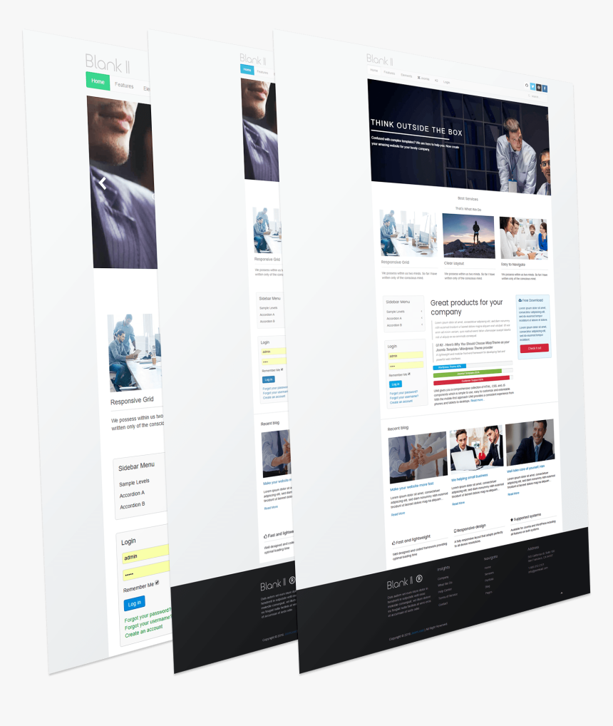 Responsive Joomla Template - Blank Joomla Template, HD Png Download, Free Download