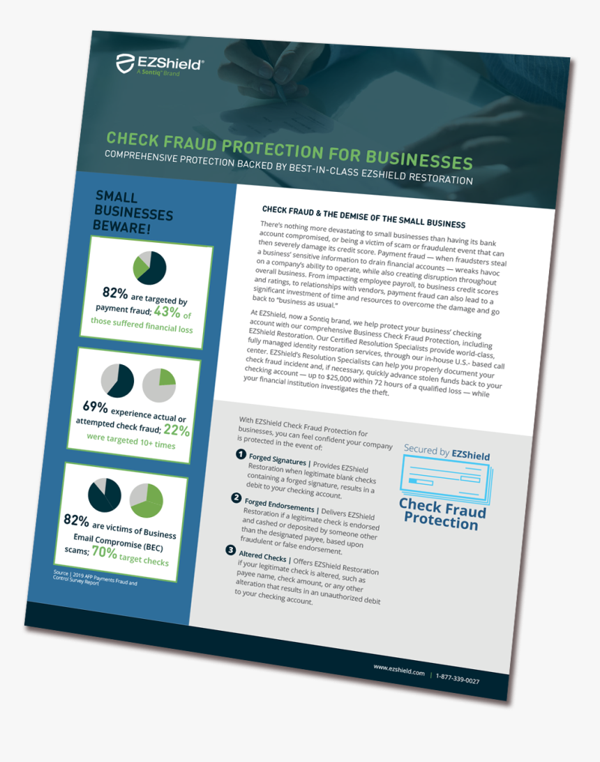 Check Fraud Protection Brochure Cover Image - Printing, HD Png Download, Free Download