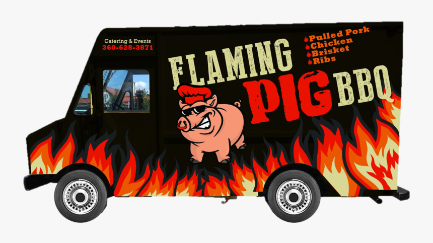 Flaming Pig Bbq Olympia Food Truck, HD Png Download, Free Download