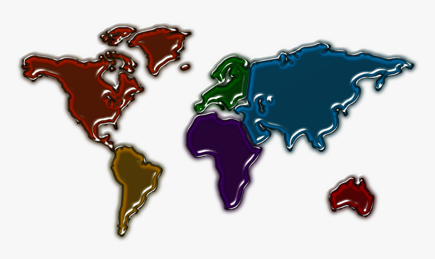 Simple Color World Map, HD Png Download, Free Download