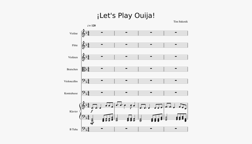 Ouija Movie Soundtrack Piano Sheet Music, HD Png Download, Free Download