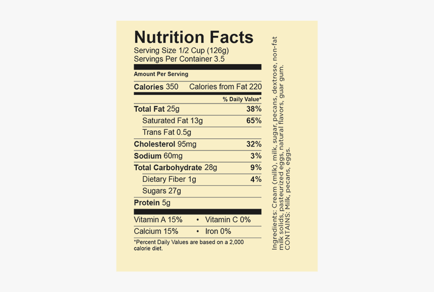 Butter Pecan - Nutrition Facts, HD Png Download, Free Download