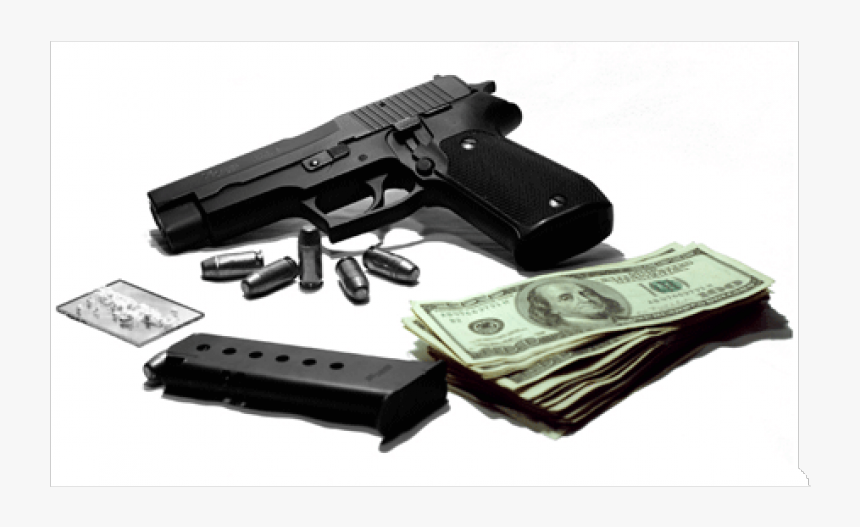 Two Busted For Drugs, Weapons During Gang Unit Search - Bag With Gun And Money Png, Transparent Png, Free Download