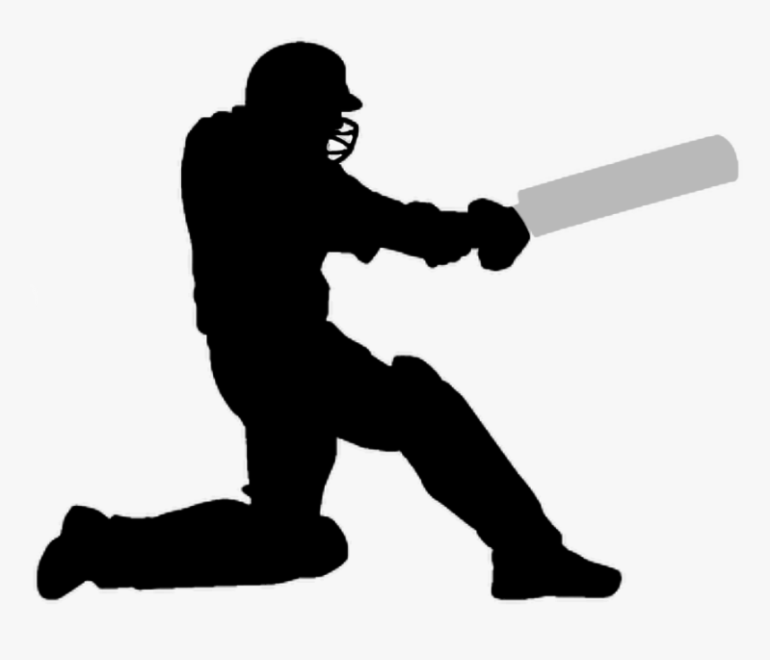 Action Clipart Cricket - Cricket Player Silhouette Png, Transparent Png, Free Download