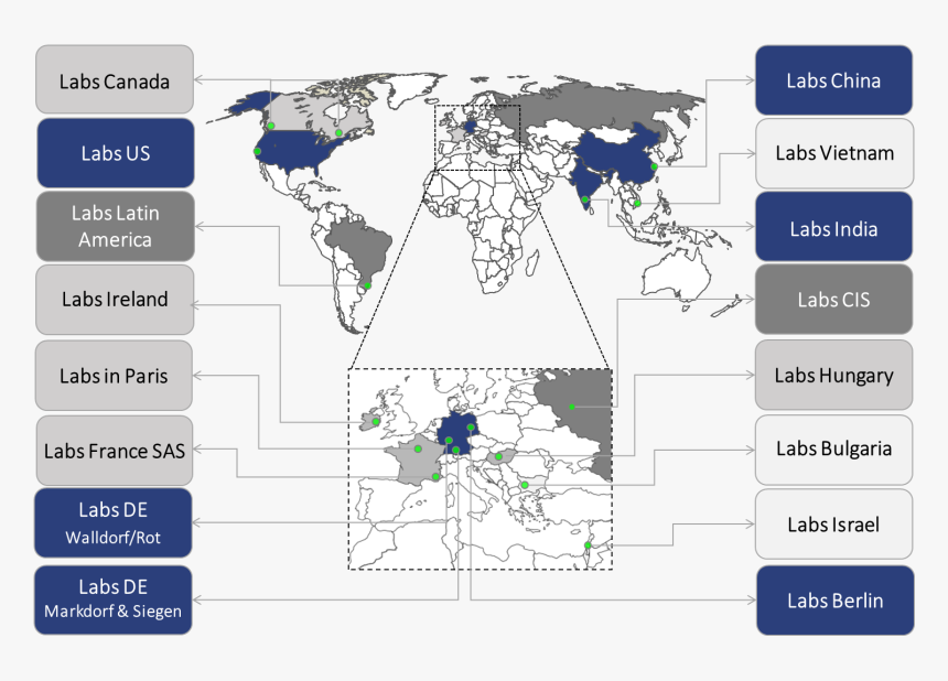 Sap Labs Map - Sap Standorte, HD Png Download, Free Download