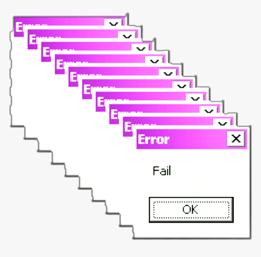 #ftestickers #windows #microsoft #messages #error - Pink Windows Error Message, HD Png Download, Free Download