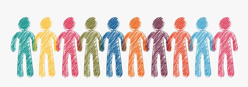 Icon Of 10 People Standing In A Row - Cartoon People Supporting, HD Png  Download - kindpng