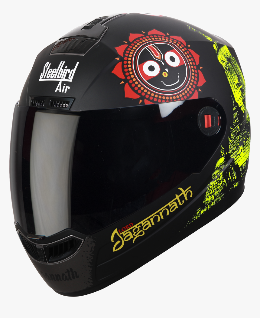 Sba-1 Jagannath Mat Black With Yellow - Motorcycle Helmet, HD Png Download, Free Download