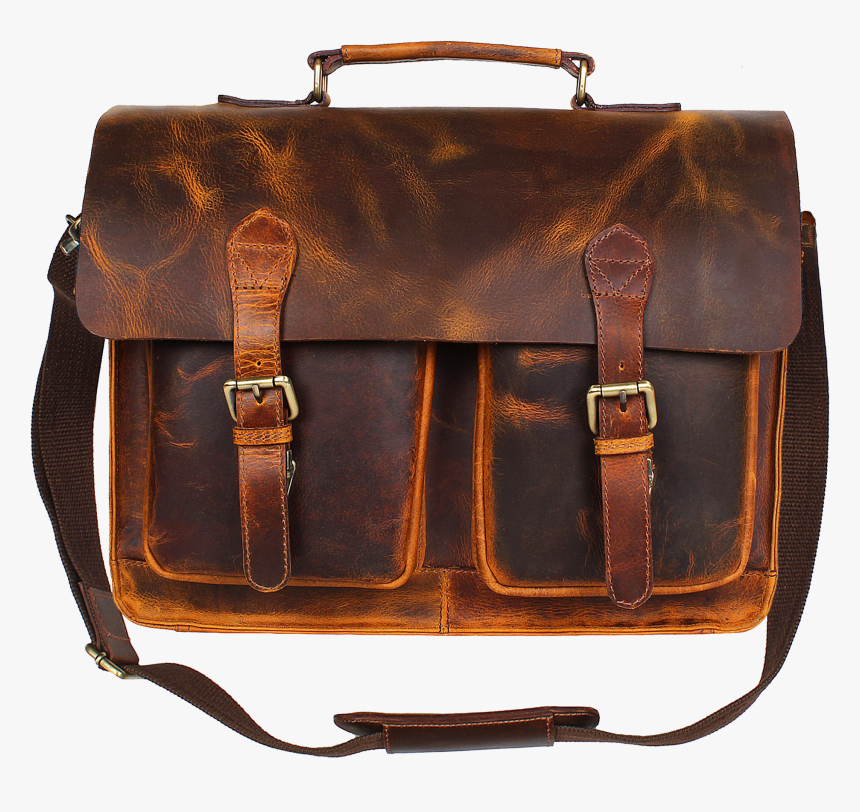 15 Inch Buffalo Leather Laptop Messenger Bag Office - Briefcase, HD Png Download, Free Download