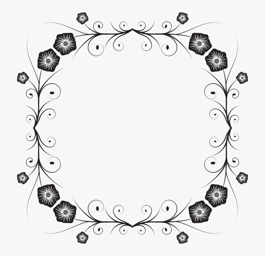 Picture Frame,line Art,flower - Portable Network Graphics, HD Png Download, Free Download