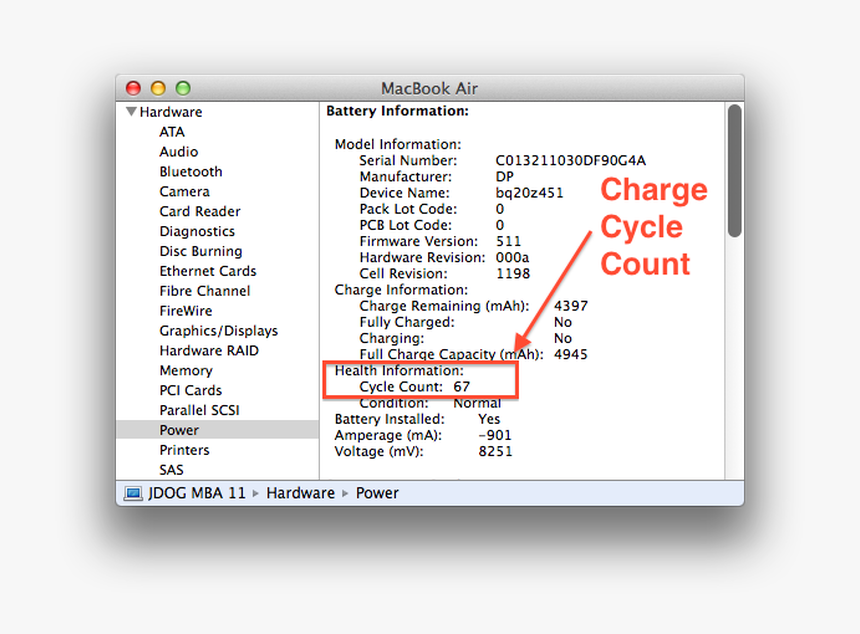 Check Your Macbook Battery"s Charge Cycle Count Here - Mac, HD Png Download, Free Download