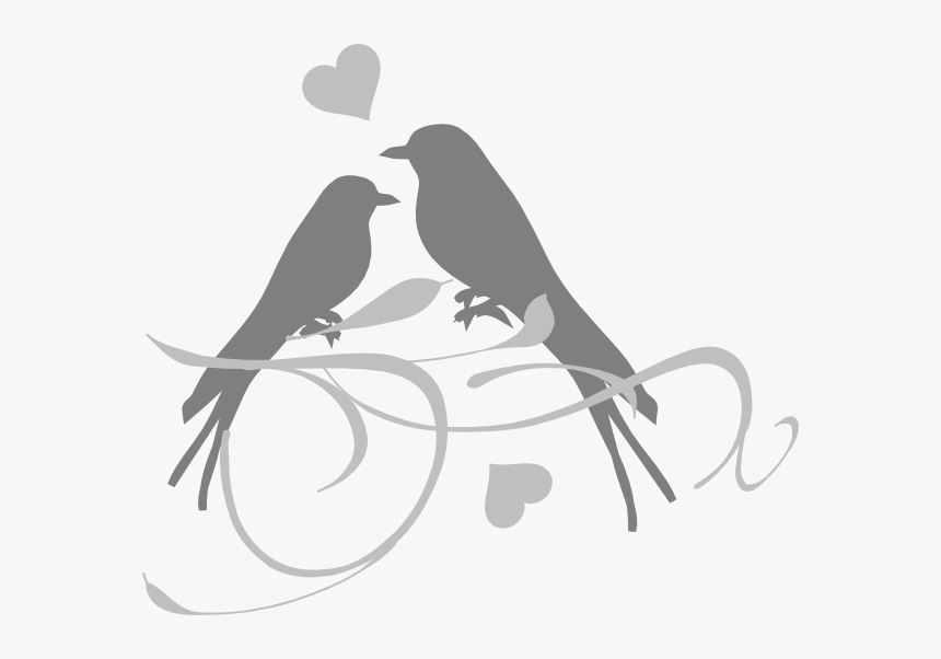 Lovebird Wedding Invitation Clip Art - Love Birds Purple Clipart, HD Png Download, Free Download