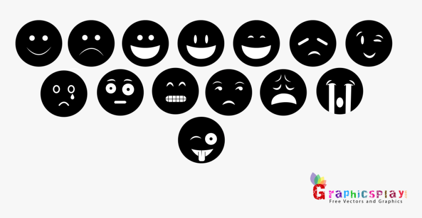 Whatsapp-smileys - Whatsapp Emojis White And Black, HD Png Download, Free Download