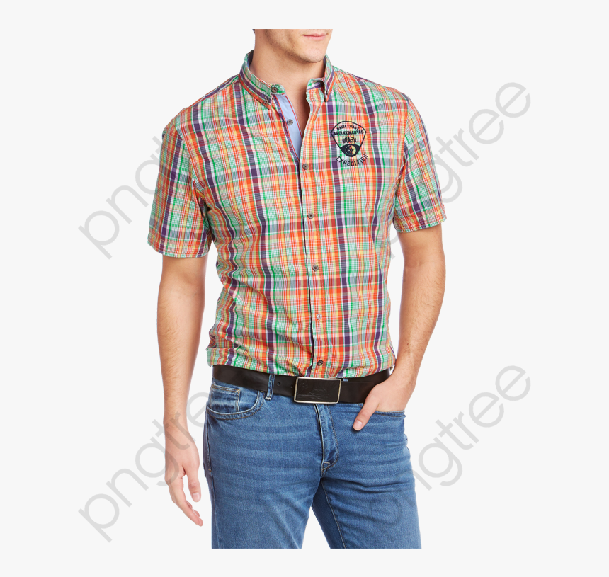 Male Models Shirt Plaid - Men With Shirt Png, Transparent Png, Free Download