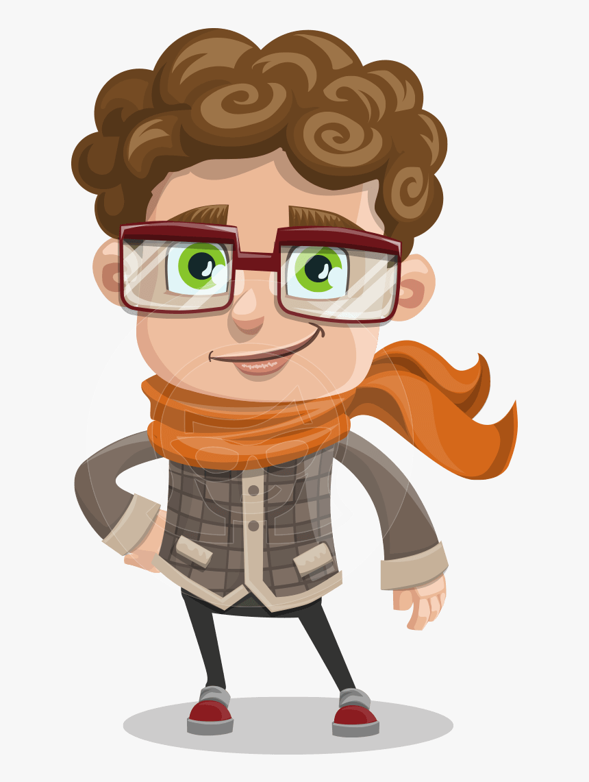 Curly Hair Cartoon Boy, HD Png Download - kindpng.