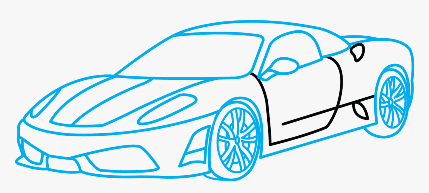 Car Clipart Easy Simple - Easy Sports Car Drawing, HD Png Download, Free Download