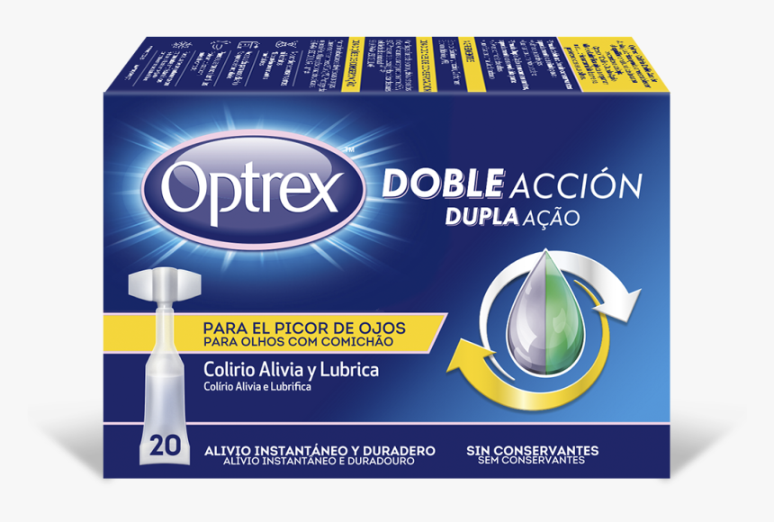 Transparent Ojos Png - Optrex Double Action Eye Drops For Dry, Png Download, Free Download