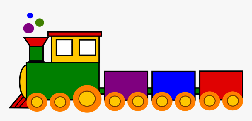 Train, Toy, Colorful, Locomotive, Railway, Smoke, Steam - Toy Train Clip Art, HD Png Download, Free Download