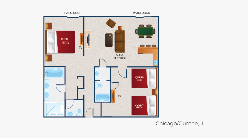 The Floorplan For The Deluxe Grizzly Bear Suite At - Grizzly Bear Suite Great Wolf Lodge Lagrange Ga, HD Png Download, Free Download