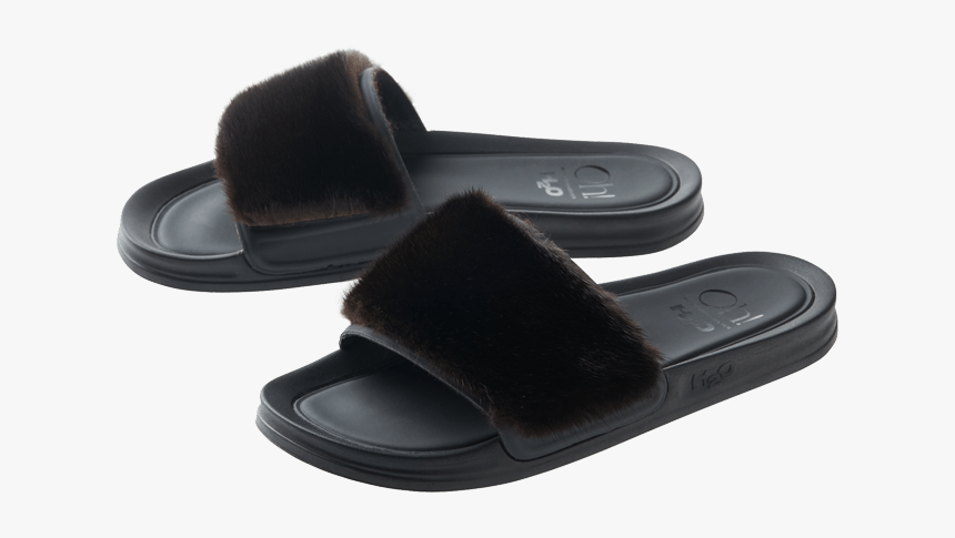 Black Mink Fur Slipper - Slipper, HD Png Download, Free Download