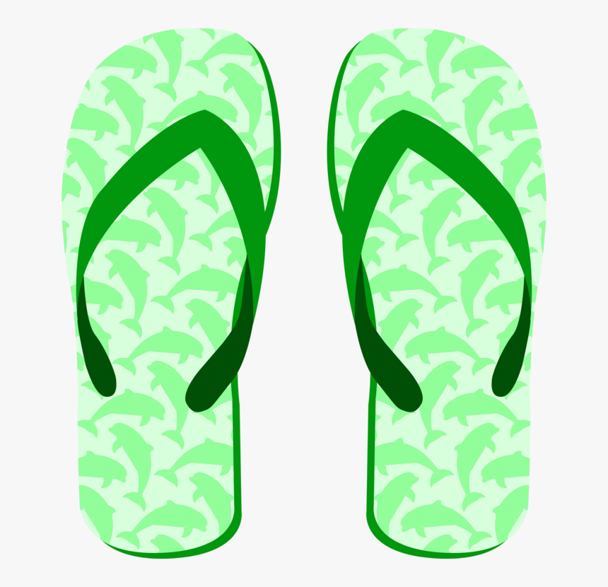 Sandal,area,grass - Green Flip Flop Clip Art, HD Png Download, Free Download