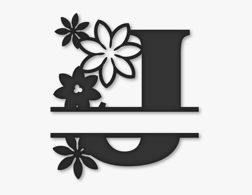 Flower Clipart Monogram Picture - J Split Monogram Svg, HD Png Download, Free Download