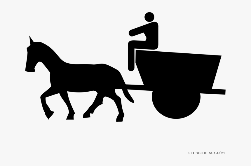 Horse Riding Animal Free Black White Clipart Images - Horse Drawn Carriage Animated, HD Png Download, Free Download