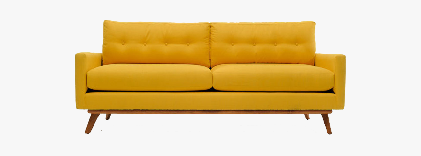 Mid Century Modern Yellow Sofa, HD Png Download, Free Download