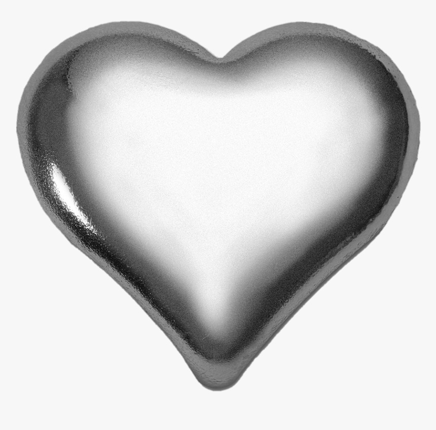 #3d #heart #silver #metal #metallic #love - Metallic 3d Heart, HD Png Download, Free Download