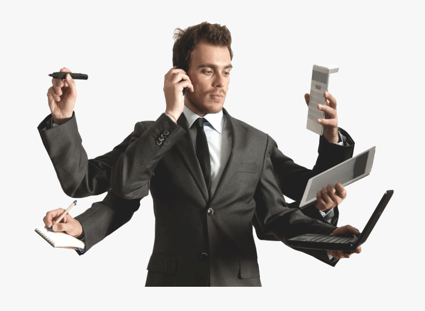 Wifi Solutions For Business - Businessman Multitasking, HD Png Download, Free Download