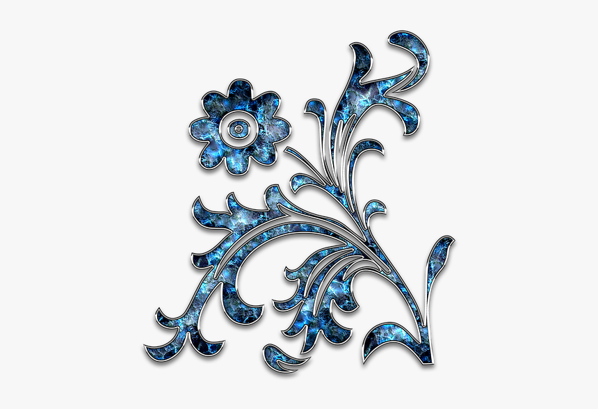 Decor, Ornament, Jewelry, Star, Glitter, Drop, Flower - Png Blue Beautiful Border Transparent, Png Download, Free Download