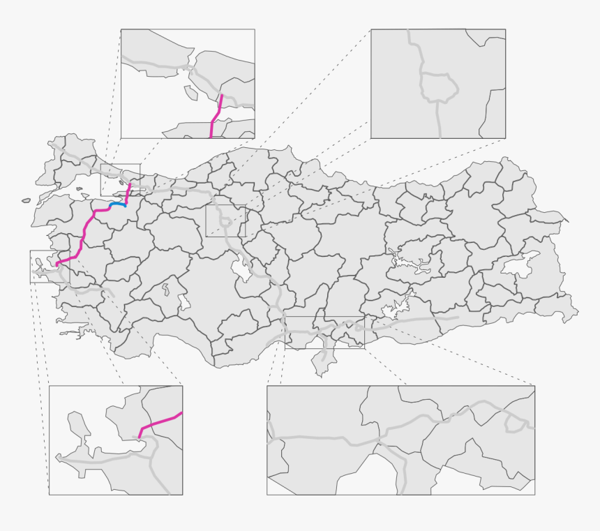 Antalya Alanya And Mersin Map Black And White, HD Png Download, Free Download