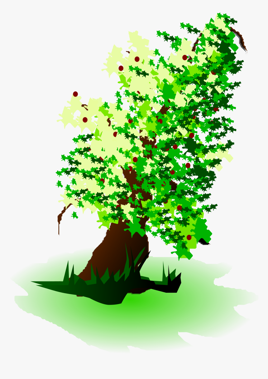 Apple Tree Oil Painting Clip Arts - Tree Painting Vector Design, HD Png Download, Free Download