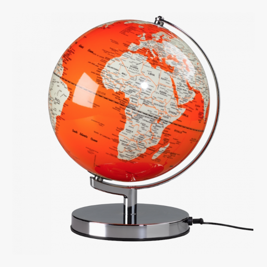 Orange Illuminated World Globe Light - Wild And Wolf Globe Light, HD Png Download, Free Download