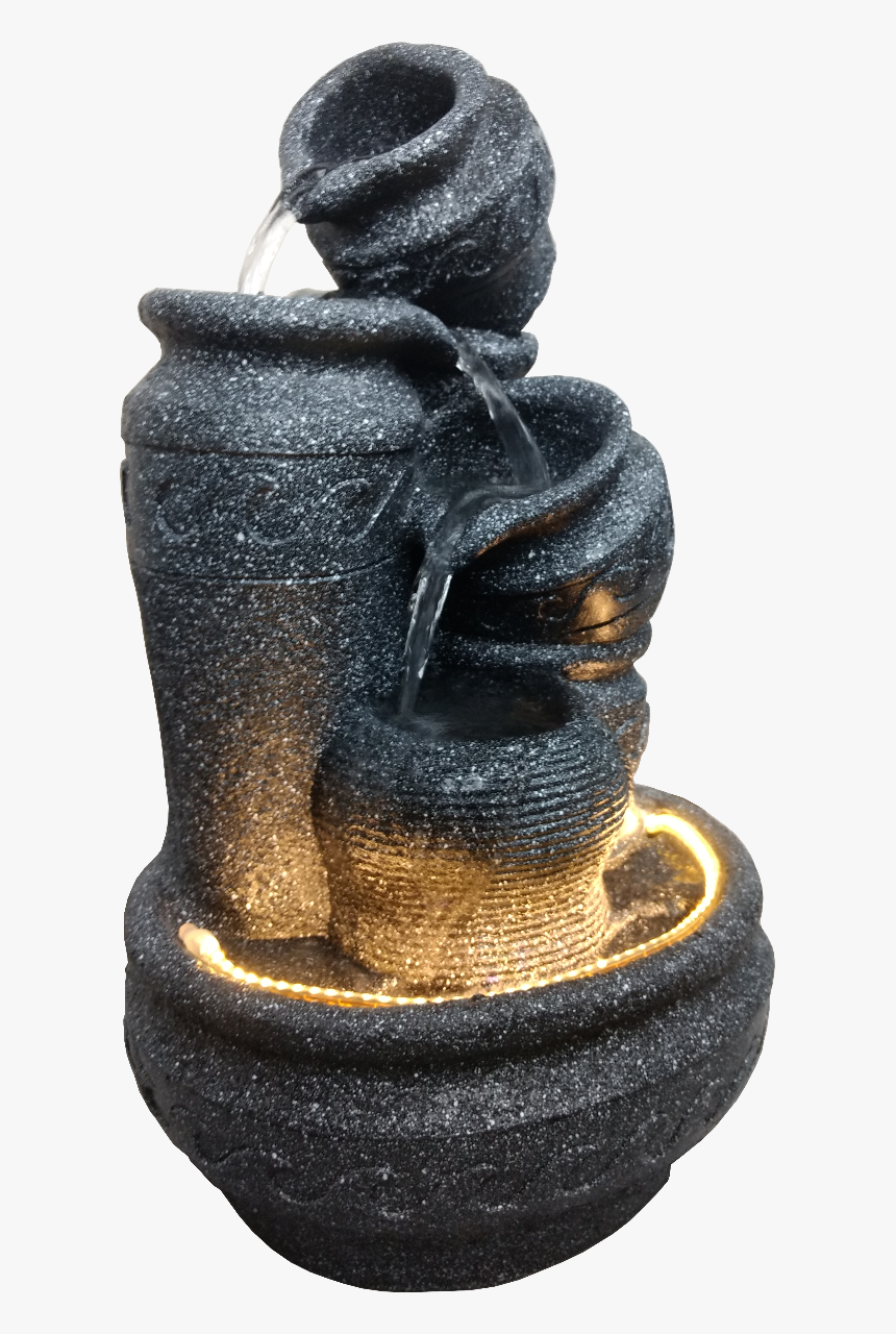 Small Matki Water Fountain For Home Decor (black Stone) - Bronze Sculpture, HD Png Download, Free Download