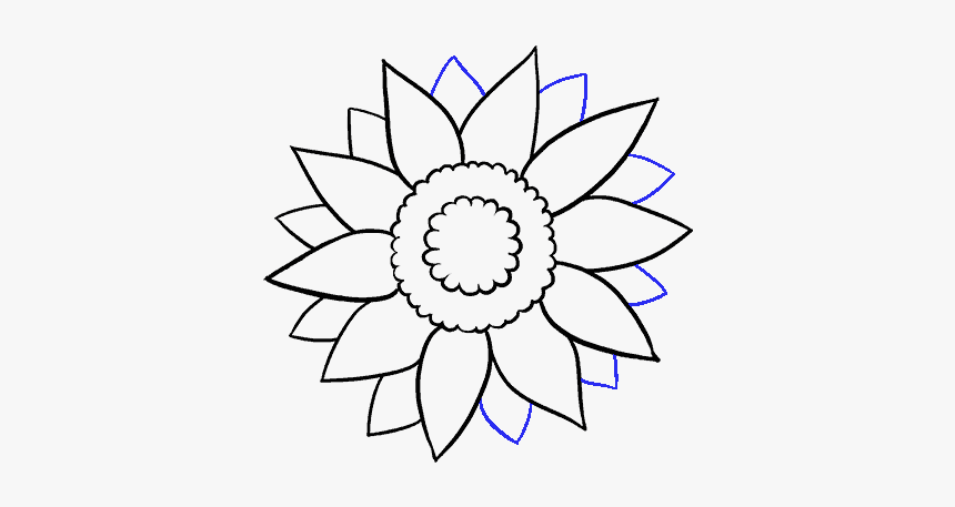 How To Draw Sunflower - Aesthetic Sunflower Drawing Easy, HD Png Download, Free Download